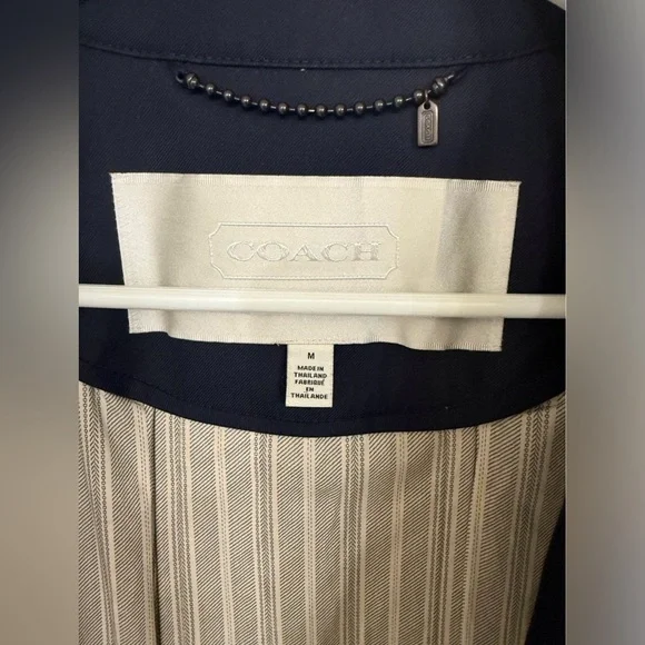 Coach Dark Blue Trench Coat - Picture 7 of 7